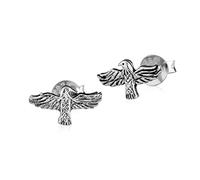 NKlaus Pair of Celtic Stud Earrings Odins Ravens 925 Silver Hugin & Munin Earrings 3031