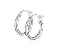 NKlaus Pair of hoop earrings, 925 silver, round, 2 mm wide, elegant women's earrings, classic shape, perfect for women, high-quality, 30 mm, Sterling Silver