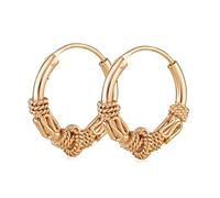 NKlaus Pair Viking Jewellery 14mm Earrings Celtic Creole Gothic Celtic Bali Creoles Gold Plated 5082