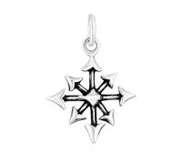 NKlaus Pendant Chaos Star 925 Silver Oxidised 2,5cm Symbol Chaos Amulet Gothic 10698