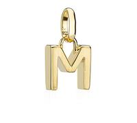 NKlaus pendant letter M small Yellow Gold 8,5mm Matt Alphabet for necklace 9533
