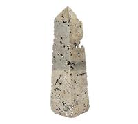 NKlaus Pyrite Lace Obelisk - Jester Gold Gemstone Tower, Protective Stone for Meditation, Energy Work & Minerals Decoration