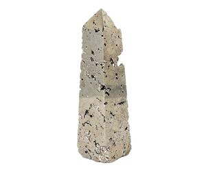 NKlaus Pyrite Lace Obelisk - Jester Gold Gemstone Tower, Protective Stone for Meditation, Energy Work & Minerals Decoration