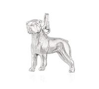 NKlaus Rottweiler Pendant with Loop 925 Silver Pendant Shiny 3D Rhodium Plated 13748