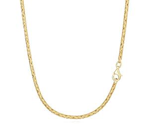 NKlaus Royal curves: 925 silver yellow gold plated round Byzantine chain, 42 cm, 45 cm, 50 cm, 2.3 mm width - a beautiful necklace for royal shine, 50 cm, Gold, no gem