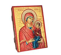 NKlaus Saint Anne with Baby Mary, Christian wood icon 16x12,5 handmade 37044