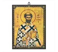 NKlaus Saint Augustine Icon, Christian Wall Picture, Wood, 9.7 x 13.5 cm | For all rooms; from Greece; 1.2 cm