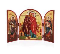 NKlaus Saint Joachim and Anna Icon Triptych Wooden 25 x 16 cm Christian Wall Art