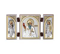 NKlaus - Saint Spyridon - Icon Triptych Christian - Wooden Travel Altar Iconography 16824