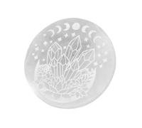 NKlaus Selenite Circle of Life 12 cm - Handmade Selenite Charging Plate with Engraving, Ideal for Cleaning & Charging Gemstones, Meditation, Rituals & Spiritual Decoration