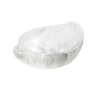 NKlaus Selenite Leaf Bowl 10 x 7 x 2 cm - Handmade Selenite Crystal Bowl, Perfect for Meditation, Energy Work and Decoration, Ideal for Storing Gemstones or Jewellery 16292