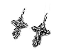 NKlaus SET 2x SILVER CROSS 925 Sterling Orthodox Pendant Russian krest 40176