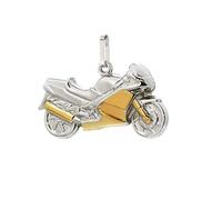 NKlaus silver motorbike biker 925 sterling silver chain pendant bicolour men 27x15mm 9112