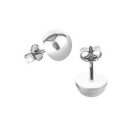 NKlaus Silver Pair 8mm Stud Earrings 925 Sterling Silver Half Sphere Ladies Stud Earrings 9117
