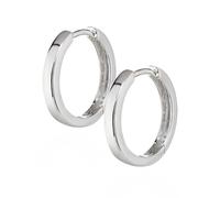 NKlaus silver pair genuine 925 sterling silver hinged hoop earrings square rounded 17mm 1913