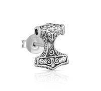 NKlaus Single 10x8mm Thor Hammer Stud Earrings Celtic 925 Sterling Silver Jewelry 4335