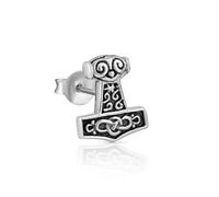 NKlaus Single 11x9mm Thor Hammer Stud Earring Celtic 925 Sterling Silver Motif Earring 4336