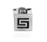 NKlaus Single Celtic Stud Earrings 925 silver matt 5x5mm Gothic Men Earring small 13459, Sterling Silver