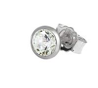 NKlaus Single Stud Earrings 5,0mm White Gold Gold Men Earring Zirkonai White 2076