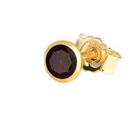 NKlaus single stud earrings genuine garnet red yellow gold gold 4,0mm small earring 7940