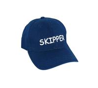 NKlaus 'Skipper' Navy Cotton White Embroidered Cap - Retro Nautical Hat 16063, navy, XXS-4XL