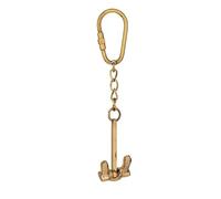 NKlaus Small Anchor Brass Keyring 11 x 4 cm - Retro Nautical Decoration 16000, gold, M
