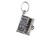 NKlaus Sterling Silver 925 Necklace Pendant Orthodox Prayer Book Saint Nicholas oxidised