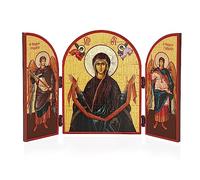 NKlaus The Mother of God Icon Triptych MDF Wood Belt 25 x 16 cm Christian 13794