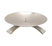 NKlaus three-legged candlestick Ø11,5cm with spike small brass nickel plated Candlestick matt 10712