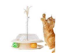 Nkmifeg Cat Treat Toy, Interactive Cat Toy with Rod and Balls, Fun Automatic Feeder for Training and Indoor Play - Promotes Movement