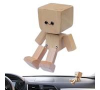 Nkmifeg Dashboard Decorations, Funny Trembling Wooden Feet with Magnetic Stand | 12 Interchangeable Expressions Accessories for Indoor Auto, Camping, Travelling