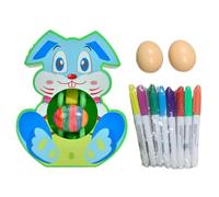 Nkmifeg DIY Rotating Interactive Educational Easter Kids Craft Kits 17x21cm ABS Easters Eggs Craft Kit with Light Music Decorative Easter Eggs with Drawing Pens for Boys Girls Home School