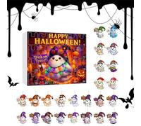 Nkmifeg Halloween Count Down Calendars | 24 Days Countdown Ghost Pendant Set,Festive Acrylic Ornament 2D Decor for Display House Party Wall Gathering Festival Home Activities