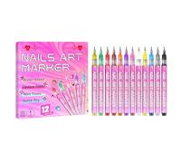 Nkmifeg Nail Polish Markers | Fast Drying Smudge Proof Liners,Gel Nail Polish Pens Kit | for Kids Girl Adults Women Beginner Canvas Salon Fingernail