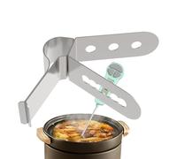 Nkmifeg Temperature Meter Clip,3-Hole Meat Grill Temp Probe Clips - Stainless Steel Clamps for Kitchen BBQ Oven Fryer Home Outside Camping Cooking Activities