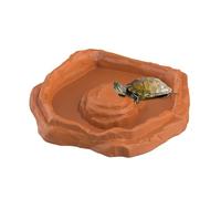 Nkmifeg Turtle Water Tray | Reptile Bathing Pond - Food and Water Bowl with Non-Slip Ramp for Terrarium Habitat and Outdoor Gecko Bearded Dragon Snake Turtle