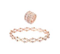 NKNLKS 2 In 1 Expandable Ring Bracelet for Women Folding Retractable Ring Bracelet Steel Bracelet Telescopic Rings Change Bracelets Engagement Wedding Ring