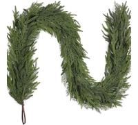NKNLKS Real Touch Norfolk Pine Christmas Garland - Artificial Cedar Pine Garland for Staircase, Mantel, Doorway and Table Decor, 5 Sizes(1m to 2.7m)