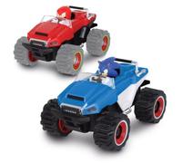 NKOK Sonic Racing: CrossWorlds 4.13" Friction-Powered Sonic & Knuckles Monster Truck 2-Pack; Includes 2 Game-Accurate Level-Up Vehicles for Head-to-Head Racing, Highly Detailed, no Batteries Required