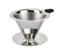 NKOVE Pour Over Coffee Dripper Stainless Steel Reusable Filter Paperless Cone Coffee Maker Dripper for 1-2 Cup, NK-A3