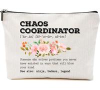 NKPDesigns Chaos Coordinator Makeup Bag - Travel Cosmetic Pouch - Nurse Teacher Mom Accessory Bag - Work Appreciation Zipper Pouch - Gift For Women