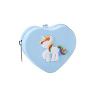 NKQHRTDE Women's Wallet Candy Color Heart Pattern Coin Purse Female Zipper Small Purse Portable Wallet (Blue)