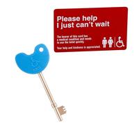 NKS Blue Radar Key Disabled Toilet Access Key | Easy Turn Bathroom Door Opener with Braille | for UK Radar Lock Accessible Toilets | Includes Just Can’t Wait Emergency Card