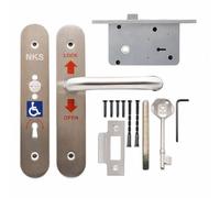 NKS Disabled Toilet Radar Lock and Handle Set with Key, Non-Handed National Key Scheme Accessible Bathroom Mortice Lockset, Compatible with Standard Radar Keys