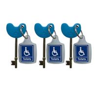 NKS Radar Key - Disabled Toilet and Bathroom Door Access | 3 Braille Easy-Turn Keys with Keyrings | Spare Keys for Carers or Travel | Access to 9,000+ Locked Toilets in The UK