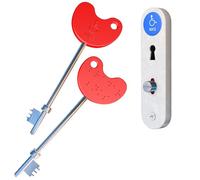 NKS Radar Key for Disabled Toilets UK - Easy-Grip Red Plastic Head with Braille, Steel Disabled Toilet Key 2-Pack - Unlocks 10,000+ Secure Toilets Across UK