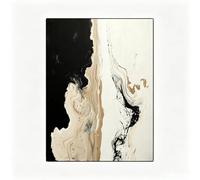 NKSTRWR Black And Beige Abstract Painting，Extra Large Framed Wall Art，Modern Minimalist Canvas Prints Decor For LivingRoom Bedroom Hallway Ready To Hang(Black,23.6X31.5 IN_SANDSTONE)