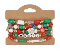 NKTDWO Christmas Bracelet for Women - Elastic Cord Bracelet with Snowman, Snowflake, Christmas Tree, Santa, Deer & Hat Charms, Festive Holiday Gift, 5 UK, Glass, Agate