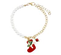 NKTDWO Christmas Bracelet for Women - Elastic Cord Bracelet with Snowman, Snowflake, Christmas Tree, Santa, Deer & Hat Charms, Festive Holiday Gift, 5 UK, Glass, Agate