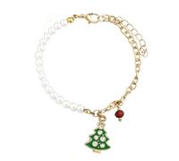 NKTDWO Christmas Bracelet for Women - Elastic Cord Bracelet with Snowman, Snowflake, Christmas Tree, Santa, Deer & Hat Charms, Festive Holiday Gift, 5 UK, Glass, Agate